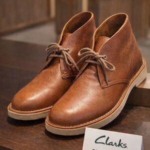 Clarks Cotrell Step Brown Leather Chukka Boots Ortholite Comfort Men’s 11.5 NWT
